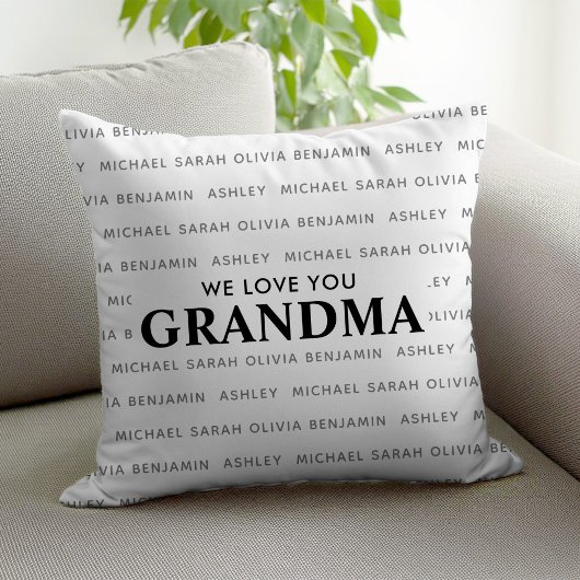 おばあちゃん子供のパーソナライズされた名前が大好き クッション
