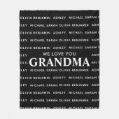 おばあちゃん子供のパーソナライズされた名前が大好き フリースブランケット (正面)
