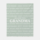 おばあちゃん子供のパーソナライズされた名前が大好き フリースブランケット (正面)