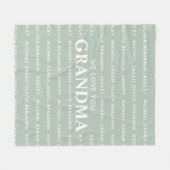 おばあちゃん子供のパーソナライズされた名前が大好き フリースブランケット (正面(横))