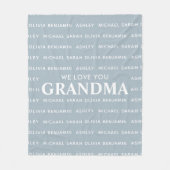 おばあちゃん子供のパーソナライズされた名前が大好き フリースブランケット (正面)