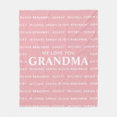 おばあちゃん子供のパーソナライズされた名前が大好き フリースブランケット (正面)