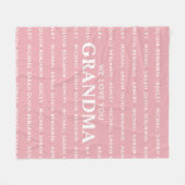 おばあちゃん子供のパーソナライズされた名前が大好き フリースブランケット (正面(横))