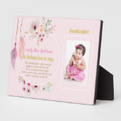 おばあちゃん孫娘PHOTO詩の記念ギフト フォトプラーク (側面)