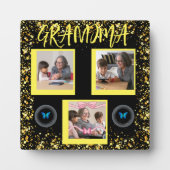 おばあちゃん孫金ゴールドグリッターフォトコラージュ フォトプラーク (正面)