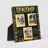 おばあちゃん孫金ゴールドグリッターフォトコラージュ フォトプラーク (正面)