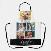 おばあちゃん孫5フォトコラージュ家族の名前 エプロン (正面)