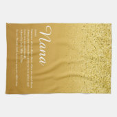 おばあちゃん定義スクリプト金ゴールド キッチンタオル (横)