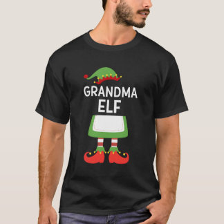 おばあちゃん小妖精や小人かわいいマッチングファミリークリスマスグランドモ Tシャツ