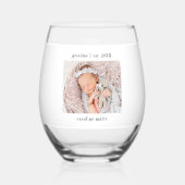 おばあちゃん年立新生児写真 ステムなしワイングラス (正面)