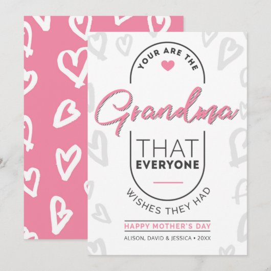 おばあちゃん幸せな母の日 シーズンカード (正面/裏面)