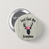 おばあちゃん幾何学鹿の頭と呼ぶ 缶バッジ (正面&裏面)