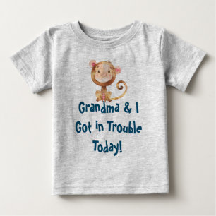 おばあちゃん得と私が困っている引用文おもしろいサル ベビーTシャツ