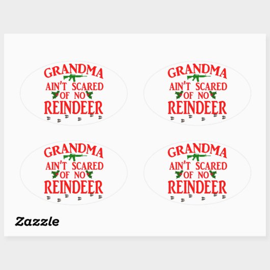 おばあちゃん得走が乗り越えて 楕円形シール (シート)