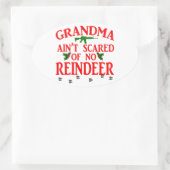 おばあちゃん得走が乗り越えて 楕円形シール (バッグ)