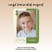 おばあちゃん恋しく思の写真のクリームと緑 マグネット