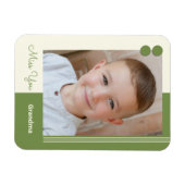 おばあちゃん恋しく思の写真のクリームと緑 マグネット (横)