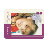 おばあちゃん恋しく思写真のクリームと紫 マグネット (横)