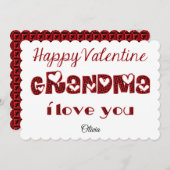 おばあちゃん愛してるカワイトキューピッドタイポグラフィバレンタイン シーズンカード (正面/裏面)