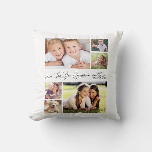 おばあちゃん愛してる写真パーソナライズされた クッション (正面)