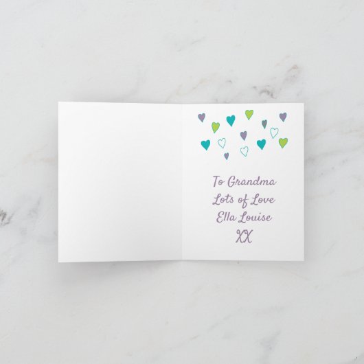 おばあちゃん愛してる理パーソナライズされた由 カード (内部)