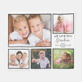 おばあちゃん愛しパーソナライズされたて写真 フリースブランケット (正面(横))