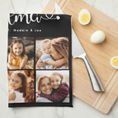 おばあちゃん愛するハートモダンPhoto Collage キッチンタオル (四つ折り)