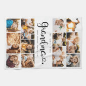 おばあちゃん愛するハートモダンPhoto Collage キッチンタオル (横)