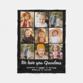 おばあちゃん愛するハートモダンPhoto Collage フリースブランケット (正面)