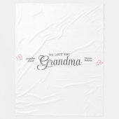 おばあちゃん愛するパーソナライズされたハート フリースブランケット (正面)