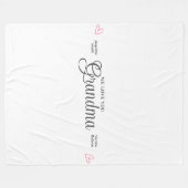 おばあちゃん愛するパーソナライズされたハート フリースブランケット (正面(横))