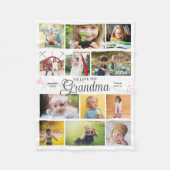 おばあちゃん愛するパーソナライズされたハート フリースブランケット (正面)