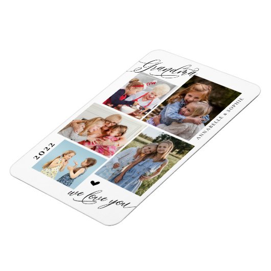 おばあちゃん愛するフォトコラージュタイポグラフィ マグネット (左側)