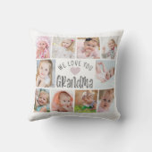 おばあちゃん愛する10フォトコラージュカスタム クッション (裏面)