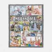 おばあちゃん愛する18フォトコラージュカスタムの色 フリースブランケット (正面)