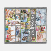 おばあちゃん愛する18フォトコラージュカスタムの色 フリースブランケット (正面(横))