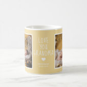 おばあちゃん愛モダンする写真イエローC62白 コーヒーマグカップ (中央)