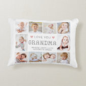 おばあちゃん愛ユーハート10枚パーソナライズされた写真 アクセントクッション (裏面)