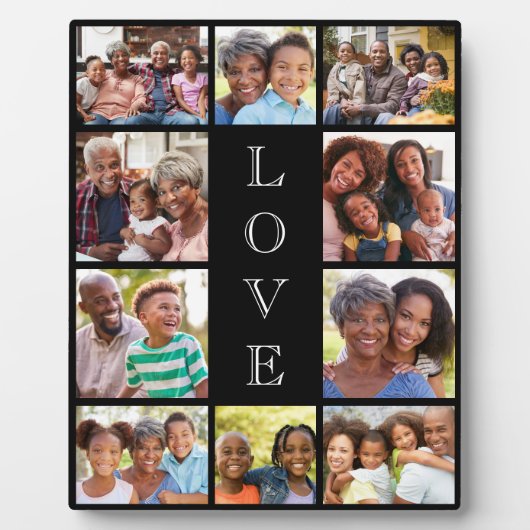 おばあちゃん愛10フォトコラージブラック フォトプラーク (正面)
