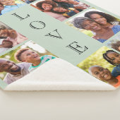 おばあちゃん愛10フォトコラージュセージグリーン シェルパブランケット (3/4)