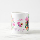 おばあちゃん我々愛する水の色のフローラリース写真 コーヒーマグカップ (中央)