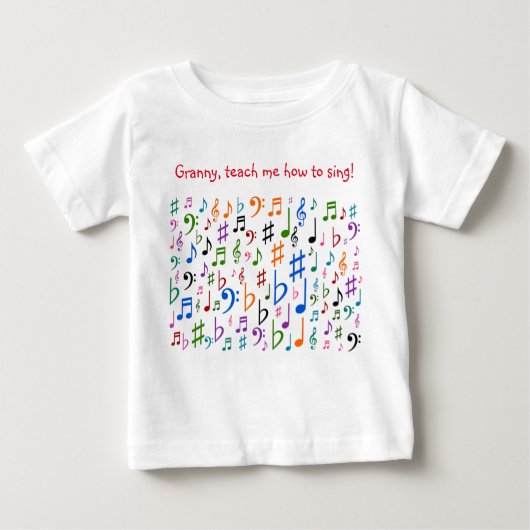 おばあちゃん教えの歌い方を! ベビーTシャツ (正面)