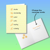 おばあちゃん文字花オレンジ カード