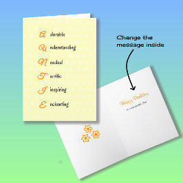 おばあちゃん文字花オレンジ カード