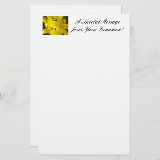 おばあちゃん文房具特別メッセージ 便箋 (正面/裏面)
