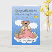 おばあちゃん新生児ガールおめでとう カード (黄色い花)