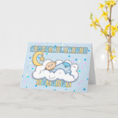 おばあちゃん新生児ボーイおめでとう カード (黄色い花)