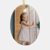 おばあちゃん明るいホリーのクリスマスフォト セラミックオーナメント (裏面)