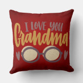 おばあちゃん書道台本レッド大好き クッション (裏面)
