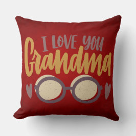 おばあちゃん書道台本レッド大好き クッション